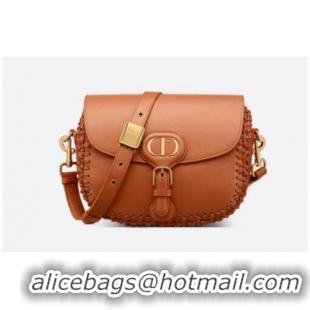 Promotional MEDIUM DIOR BOBBY BAG Dark Tan Grained Calfskin with Whipstitched Seams M9319U