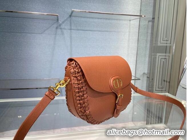 Promotional MEDIUM DIOR BOBBY BAG Dark Tan Grained Calfskin with Whipstitched Seams M9319U