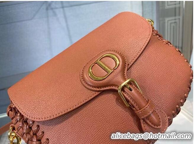 Promotional MEDIUM DIOR BOBBY BAG Dark Tan Grained Calfskin with Whipstitched Seams M9319U