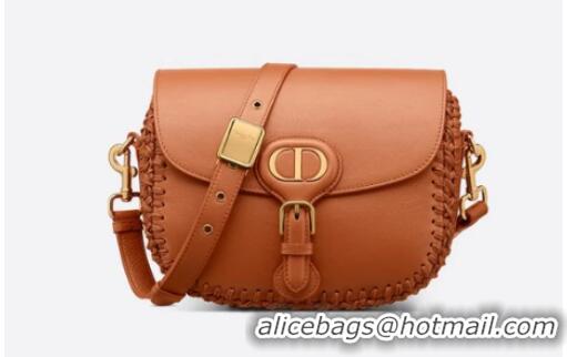 Promotional MEDIUM DIOR BOBBY BAG Dark Tan Grained Calfskin with Whipstitched Seams M9319U