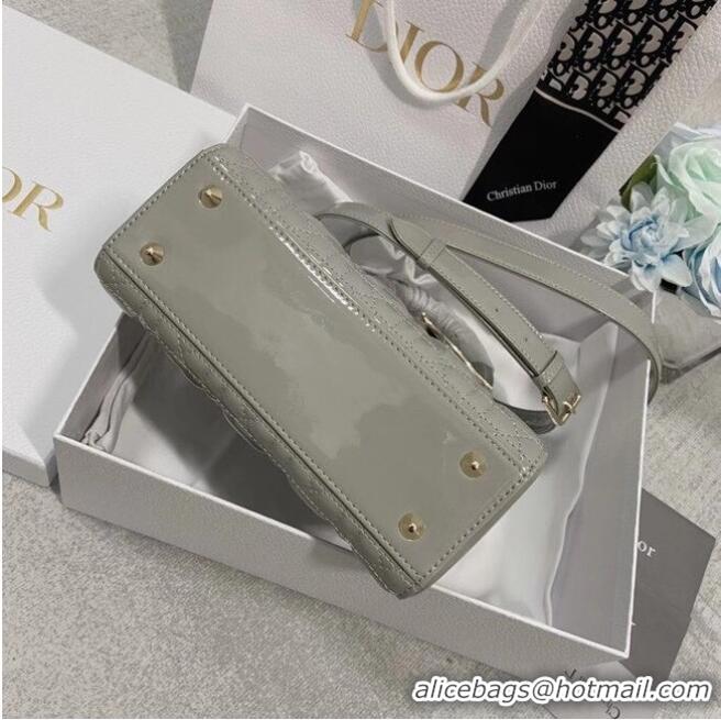 Buy Discount LADY DIOR MY ABCDIOR BAG Patent Cannage Calfskin M0538 Gray