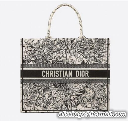 Super Quality DIOR BOOK TOTE Latte Multicolor Dior Zodiac Embroidery M1286Z