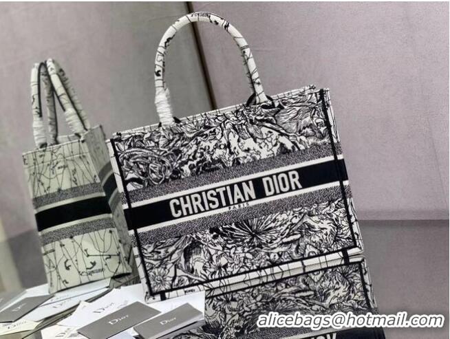 Unique Style DIOR BOOK TOTE Latte Multicolor Dior Zodiac Embroidery M1287Z