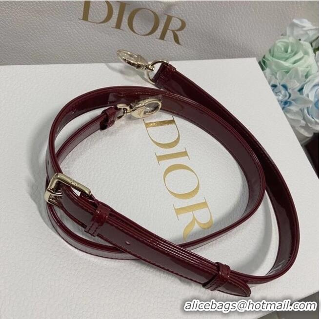 Top Quality SMALL LADY DIOR BAG Red Patent Calfskin M0531