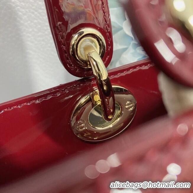 Top Quality SMALL LADY DIOR BAG Red Patent Calfskin M0531