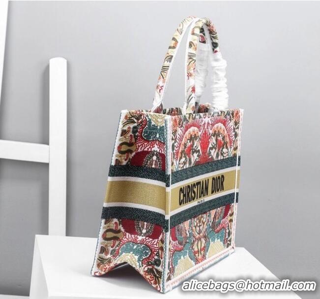 Buy Discount DIOR BOOK TOTE Latte Multicolor Dior Zodiac Embroidery M1287Z-1