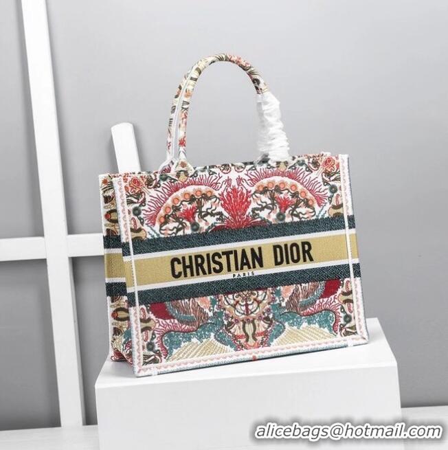 Buy Discount DIOR BOOK TOTE Latte Multicolor Dior Zodiac Embroidery M1287Z-1