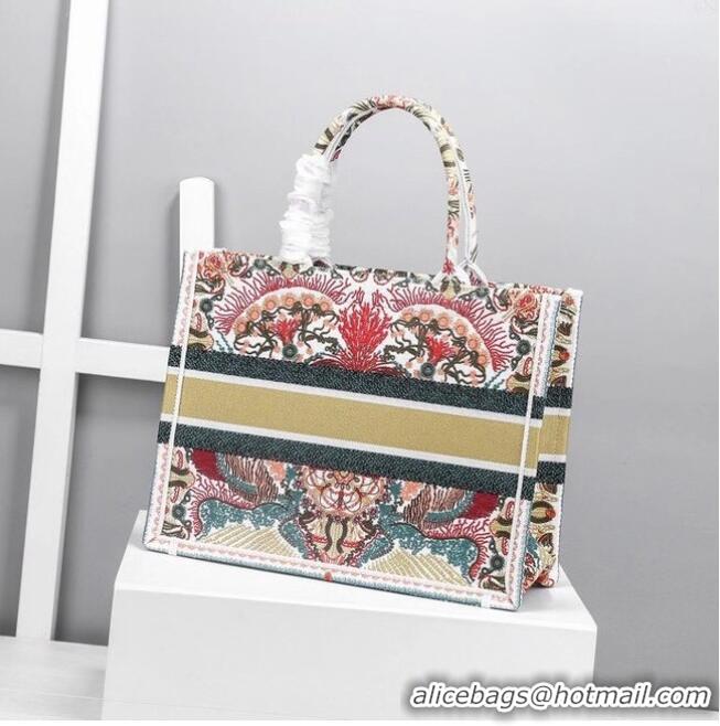 Buy Discount DIOR BOOK TOTE Latte Multicolor Dior Zodiac Embroidery M1287Z-1