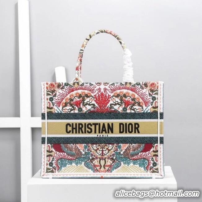 Buy Discount DIOR BOOK TOTE Latte Multicolor Dior Zodiac Embroidery M1287Z-1