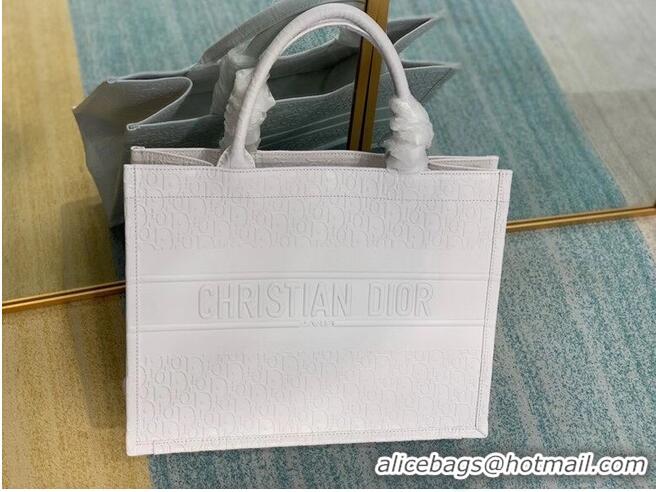 Most Popular SMALL DIOR BOOK TOTE BAG IN Calfskin M1296Z white