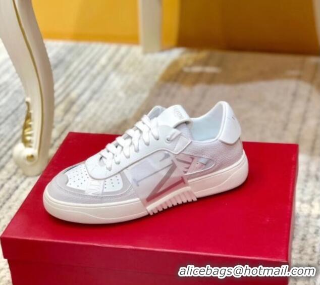 Grade Valentino Calfskin VL7N Sneaker with Bands For Women and Men 032701 White