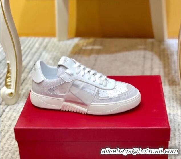 Grade Valentino Calfskin VL7N Sneaker with Bands For Women and Men 032701 White