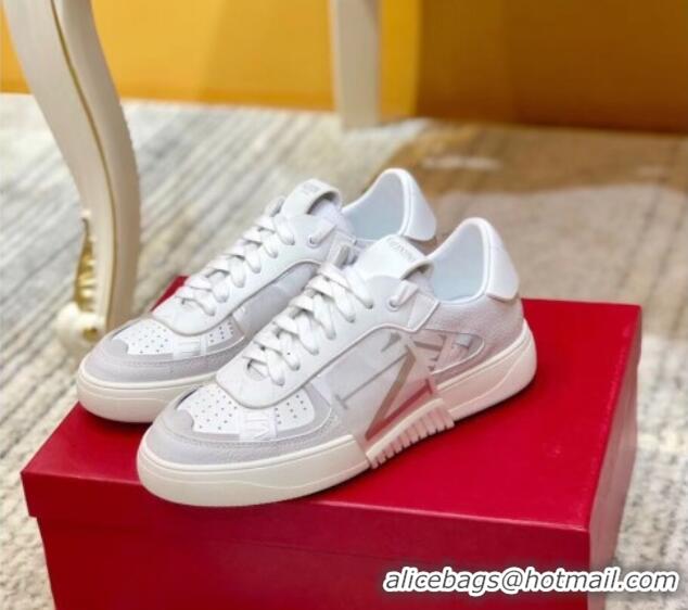 Grade Valentino Calfskin VL7N Sneaker with Bands For Women and Men 032701 White