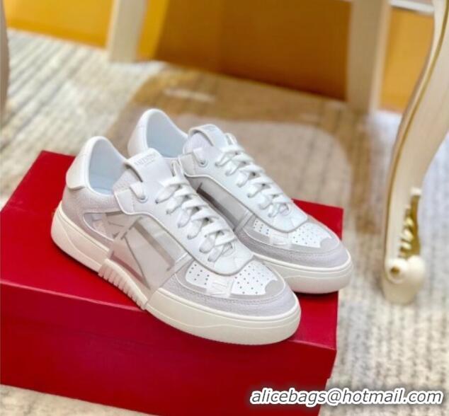 Grade Valentino Calfskin VL7N Sneaker with Bands For Women and Men 032701 White