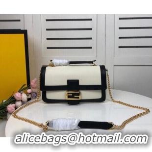 Reasonable Price FENDI BAGUETTE CHAIN Black and white nappa leather bag 8BR783A