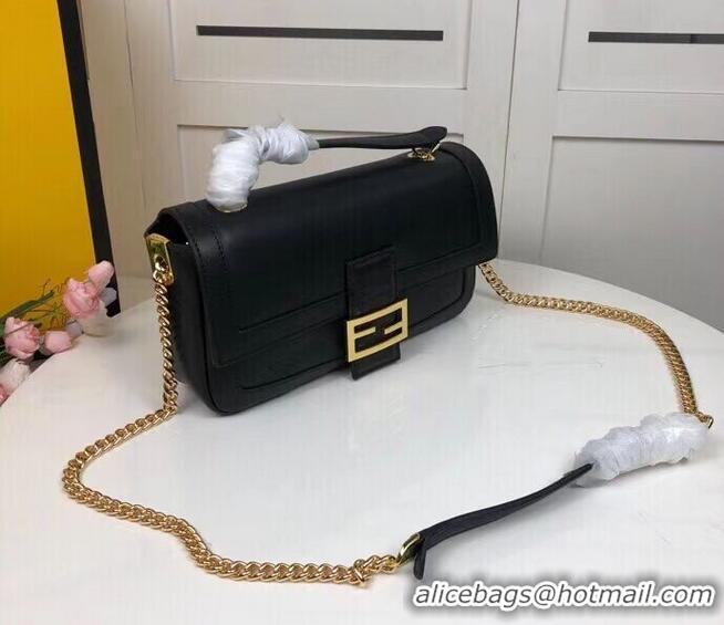 Top Design FENDI BAGUETTE CHAIN Black nappa leather bag 8BR783A