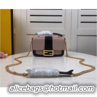 Promotional FENDI MINI BAGUETTE CHAIN Pink and black nappa leather bag 8BS045A