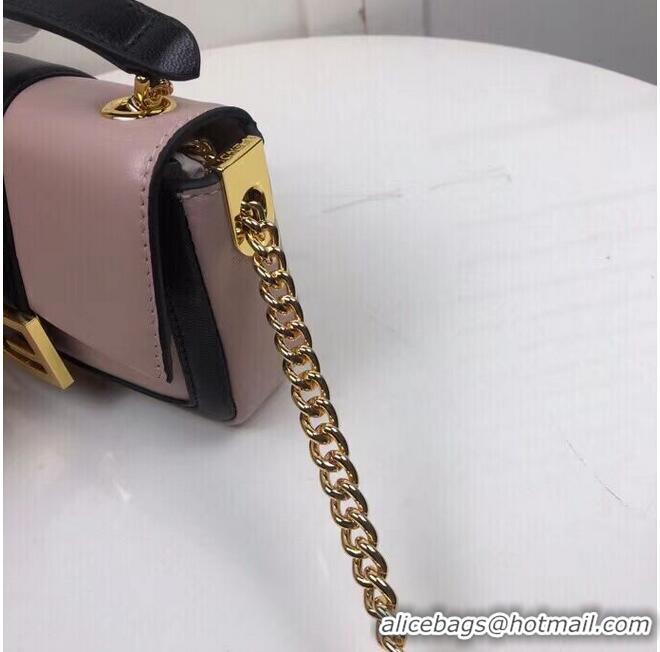 Promotional FENDI MINI BAGUETTE CHAIN Pink and black nappa leather bag 8BS045A