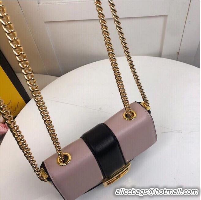 Promotional FENDI MINI BAGUETTE CHAIN Pink and black nappa leather bag 8BS045A