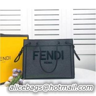 Well Crafted FENDI canvas bag F6501 dark gray