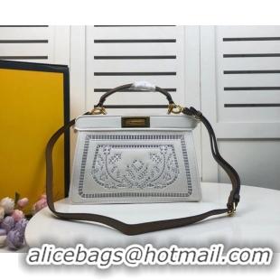 Best Price FENDI PEEKABOO ICONIC with white embroidery decoration F6509