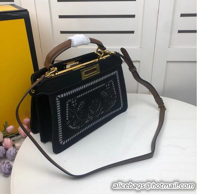 Spot Bulk FENDI PEEKABOO ICONIC with black embroidery decoration F6509