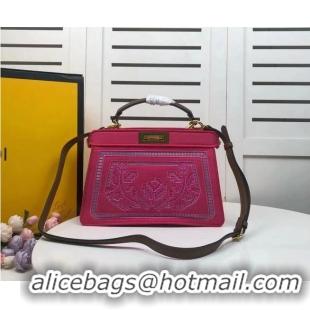 Buy Classic FENDI PEEKABOO ICONIC with rose embroidery decoration F6509