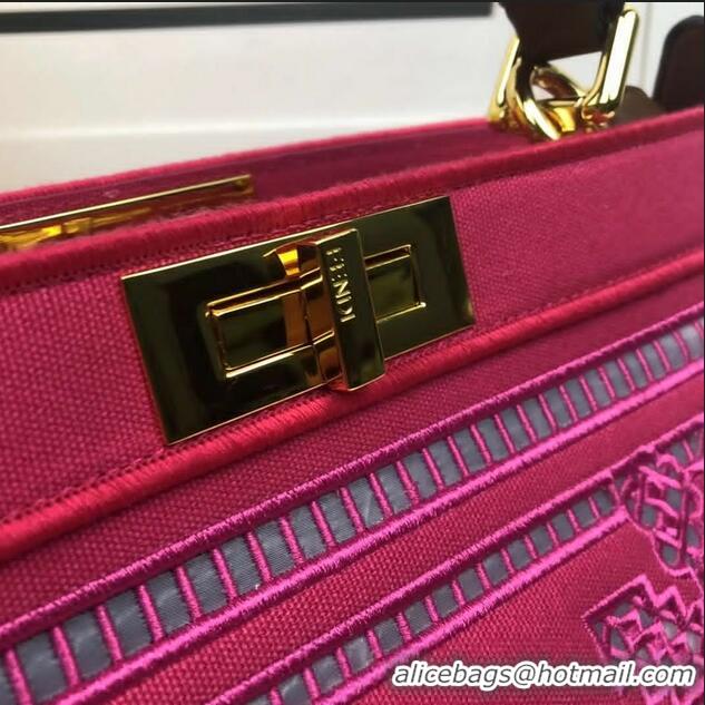 Buy Classic FENDI PEEKABOO ICONIC with rose embroidery decoration F6509