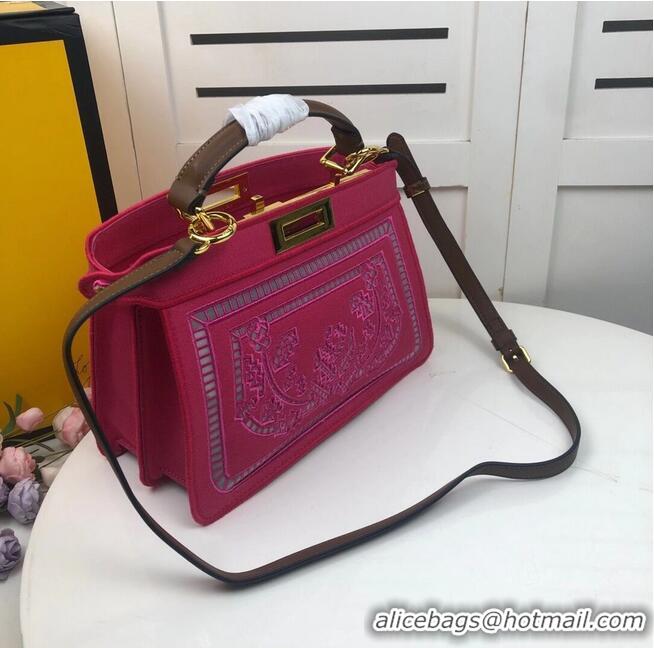 Buy Classic FENDI PEEKABOO ICONIC with rose embroidery decoration F6509