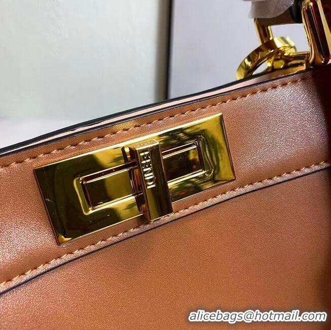 FENDI PEEKABOO ICONIC MEDIUM brown leather bag F6946