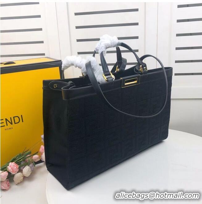 Discount FENDI PEEKABOO X-TOTE canvas bag 8BH374A black