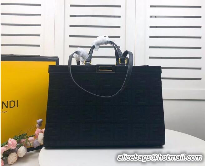 Discount FENDI PEEKABOO X-TOTE canvas bag 8BH374A black