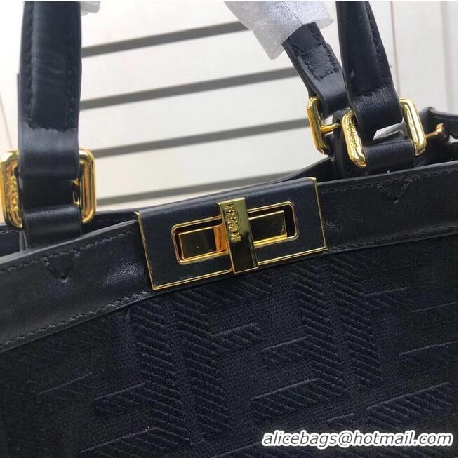 Discount FENDI PEEKABOO X-TOTE canvas bag 8BH374A black