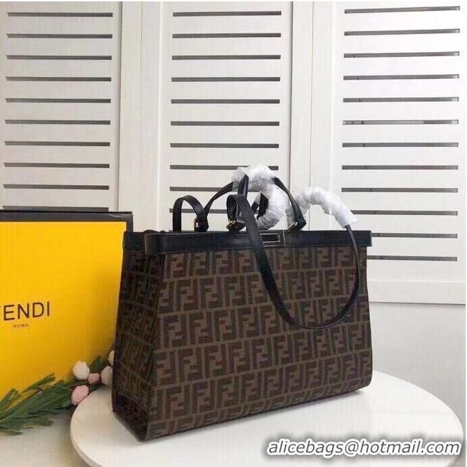 Market Sells FENDI PEEKABOO X-TOTE canvas bag 8BH374A brown&black