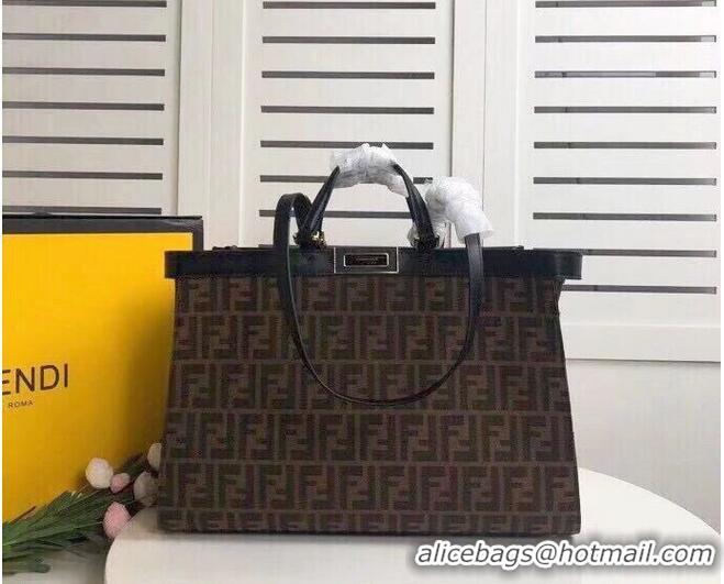 Market Sells FENDI PEEKABOO X-TOTE canvas bag 8BH374A brown&black