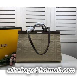 Buy Discount FENDI PEEKABOO X-TOTE canvas bag 8BH374A beige