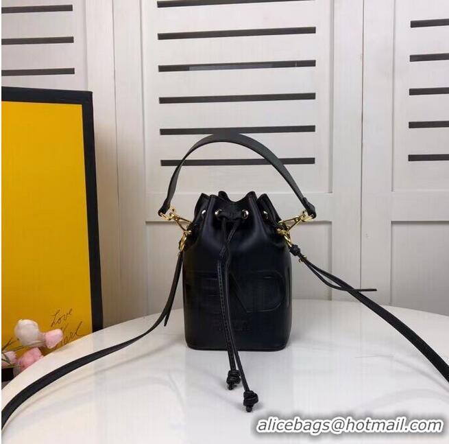 Inexpensive FENDI MON TRESOR black leather mini-bag 8BS010