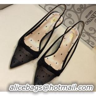 Grade Valentino Mesh & TPU Slingback Pump 072862 Black 