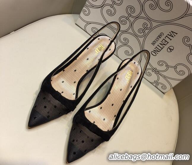 Grade Valentino Mesh & TPU Slingback Pump 072862 Black 