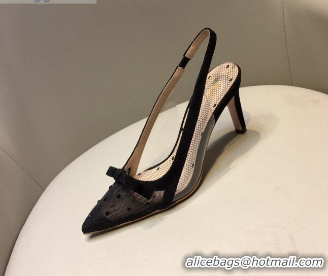 Grade Valentino Mesh & TPU Slingback Pump 072862 Black 