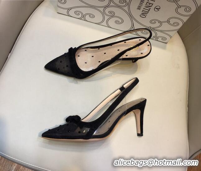 Grade Valentino Mesh & TPU Slingback Pump 072862 Black 