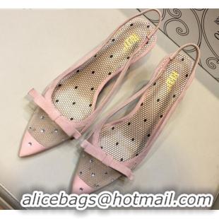 Well Crafted Valentino Mesh & TPU Slingback Pump 072862 Pink