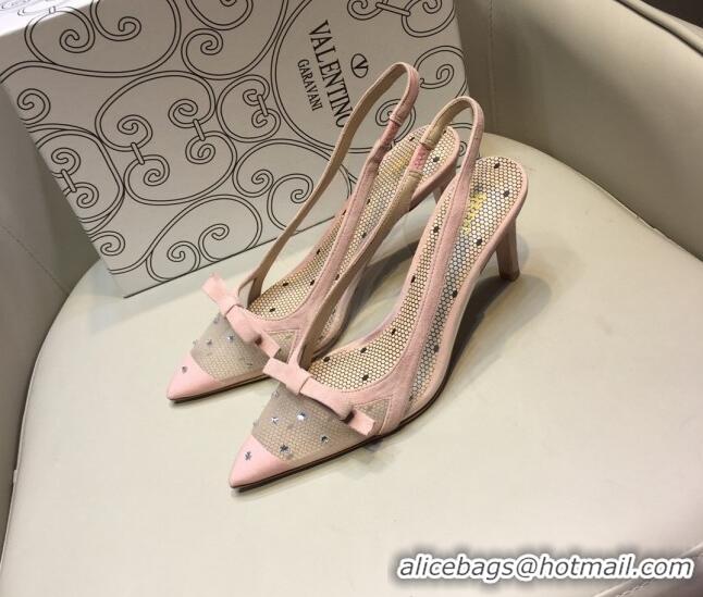 Well Crafted Valentino Mesh & TPU Slingback Pump 072862 Pink