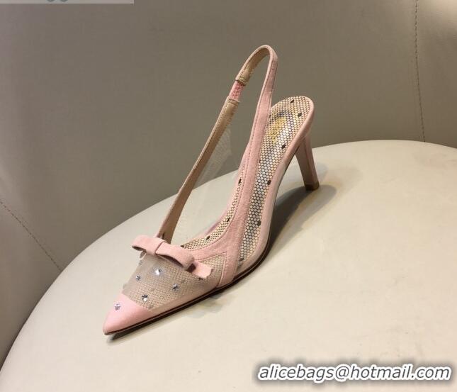 Well Crafted Valentino Mesh & TPU Slingback Pump 072862 Pink