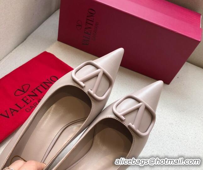 AAAAA Valentino VLogo Lambskin Narrow Toe 4.5cm Low-Heel Pump 072864 Dark Pink