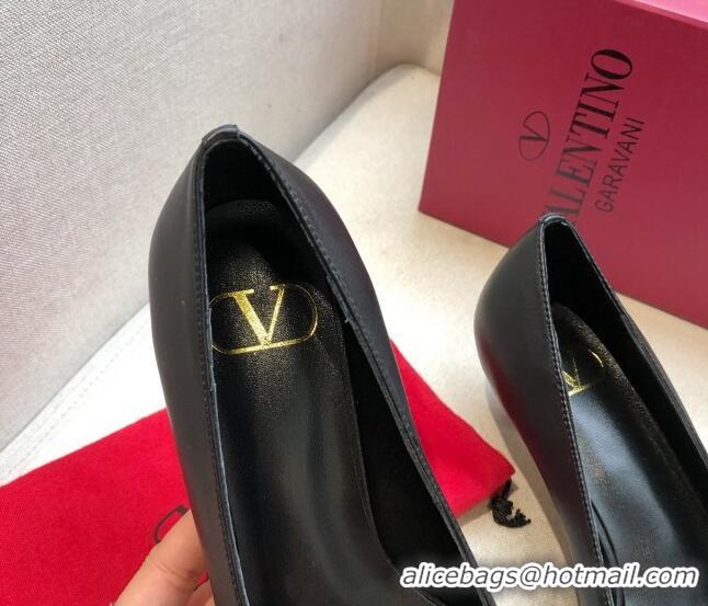 Good Looking Valentino VLogo Lambskin Narrow Toe 4.5cm Low-Heel Pump 072864 Black