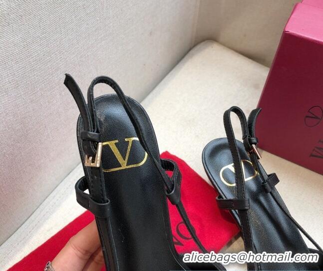 Sophisticated Valentino VLogo Calfskin Slingback Pump With 4cm Heel 073061 Black