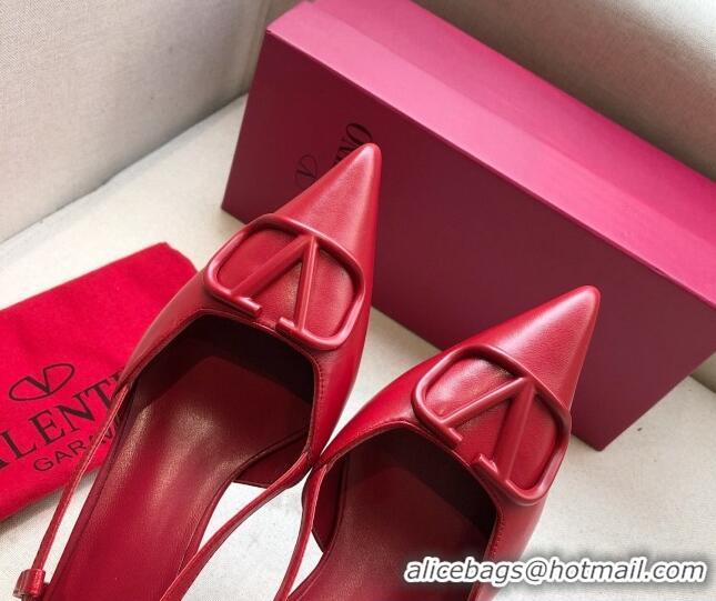 Stylish Valentino VLogo Calfskin Slingback Pump With 4cm Heel 073061 Red