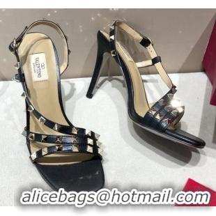 Top Quality Valentino Rockstud Calfskin Sandal 85 mm Heel 073070 Black