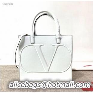 Popular Style VALENTINO Origianl leather tote V2021 white